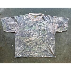 Vintage Duxbak Camo Pocket T-Shirt Mens Size Large Single Stitch 90s grunge hunt